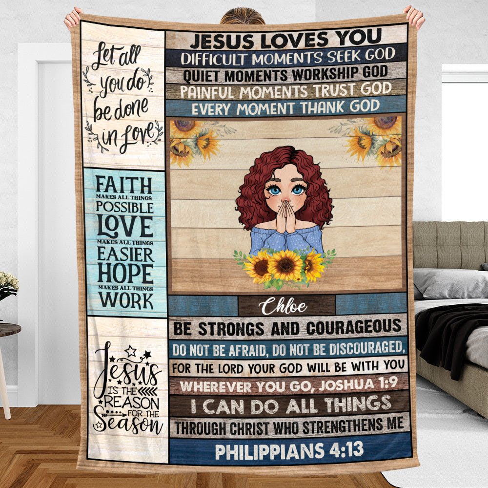 Jesus Loves You - Personalized Blanket - Meaningful Gift For Birthday - Giftago