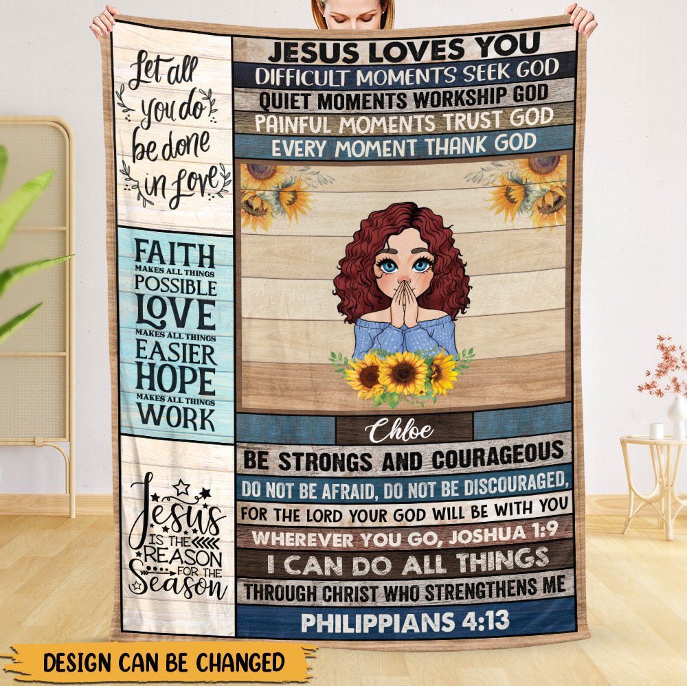 Jesus Loves You - Personalized Blanket - Meaningful Gift For Birthday - Giftago