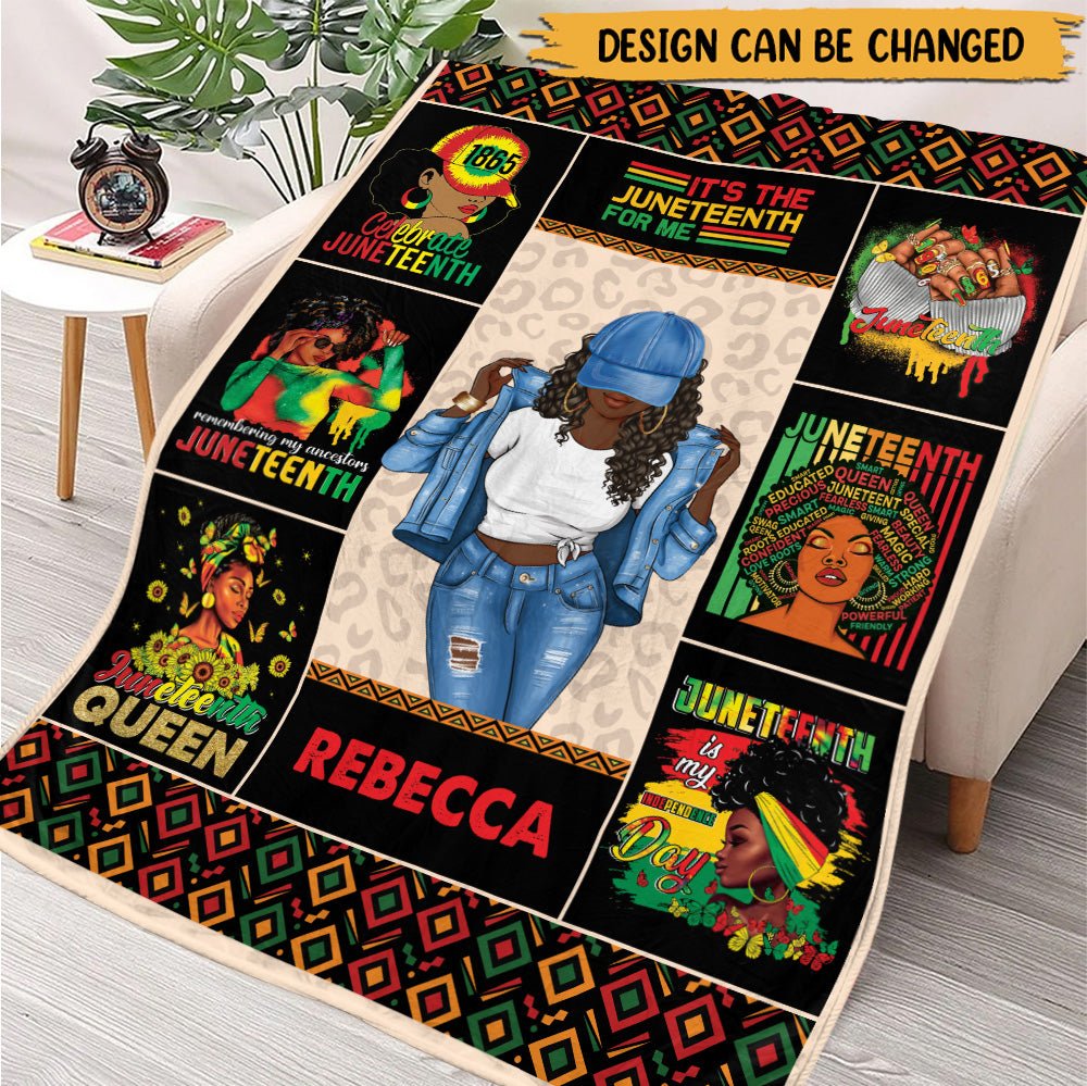 Juneteenth Is My Independence Day Blanket - Personalized Blanket - Giftago