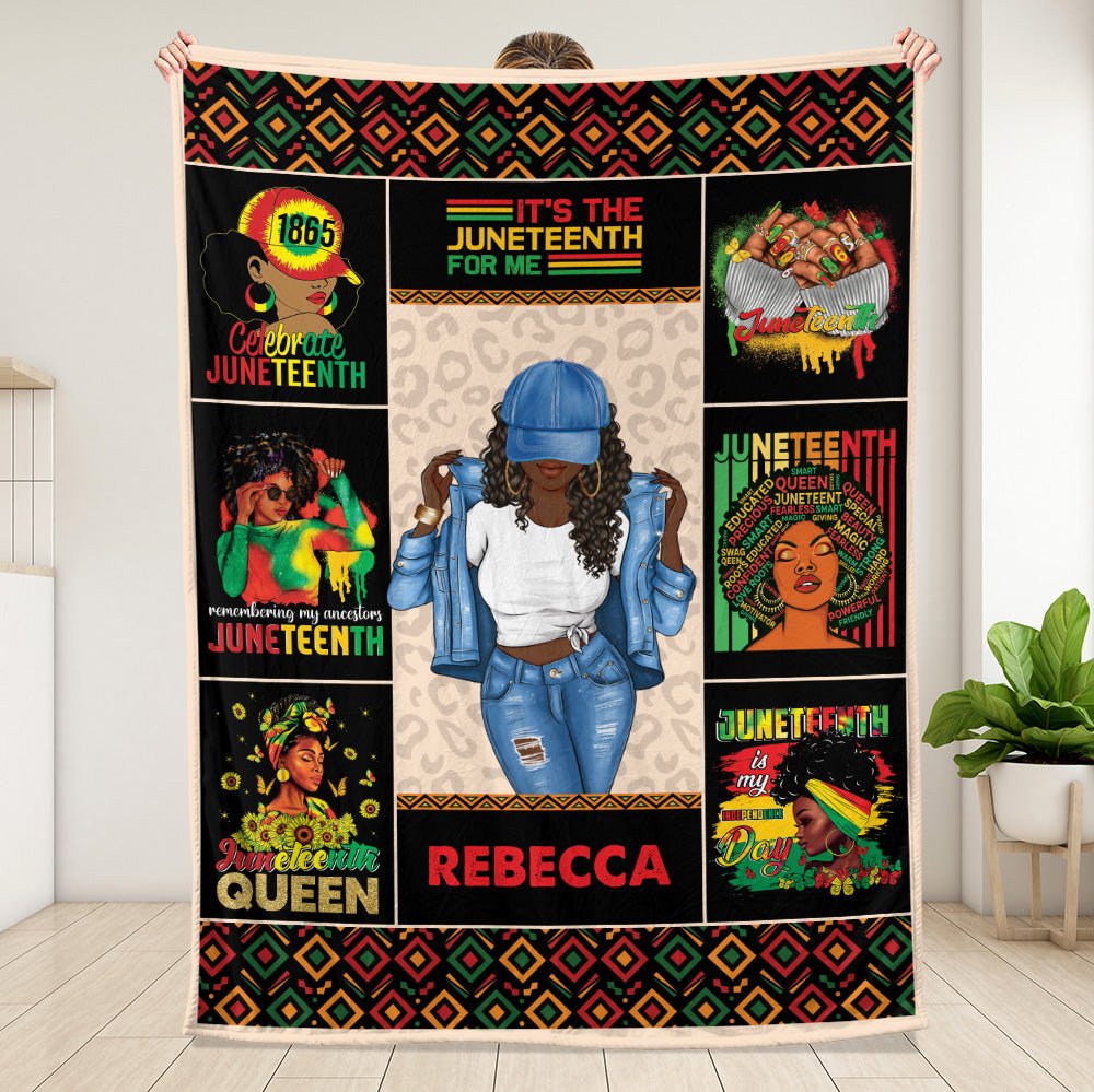 Juneteenth Is My Independence Day Blanket - Personalized Blanket - Giftago