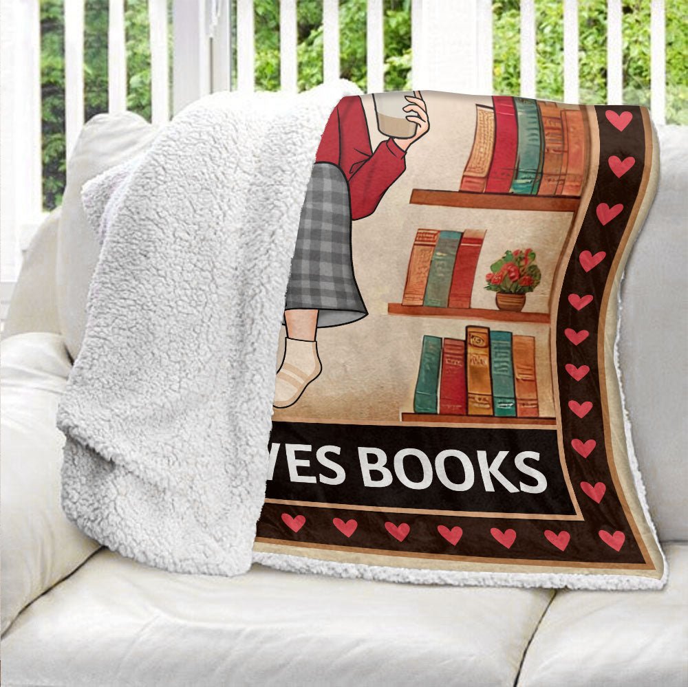 Just A Girl Who Loves Books Blanket - Personalized Blanket