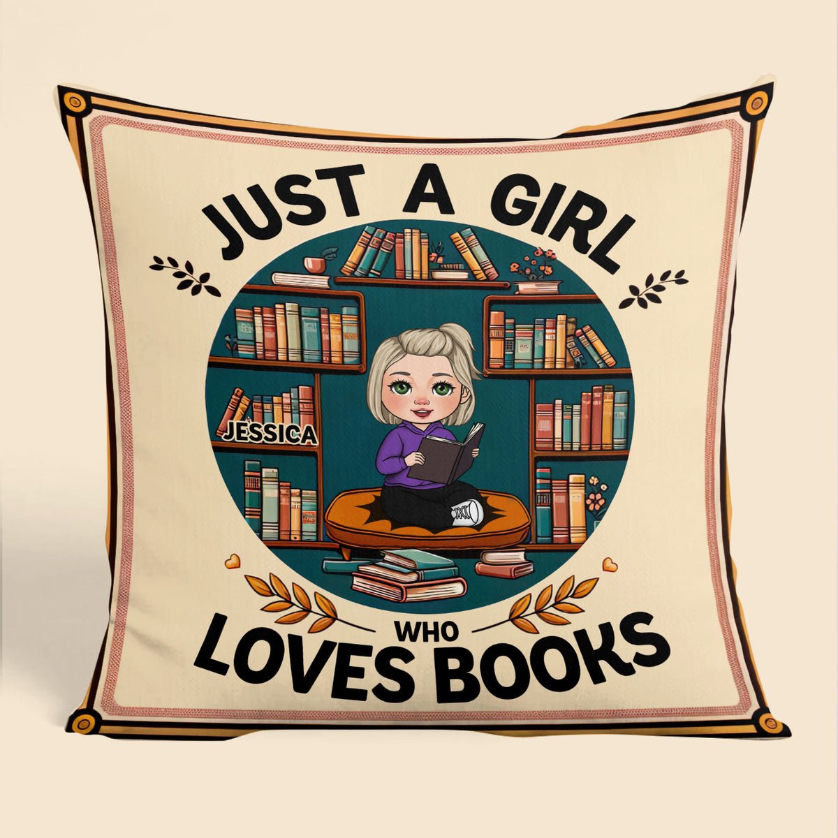 Just A Girl Who Loves Books - Personalized Pillow - Best Gift For Christmas, For Birthday - Giftago