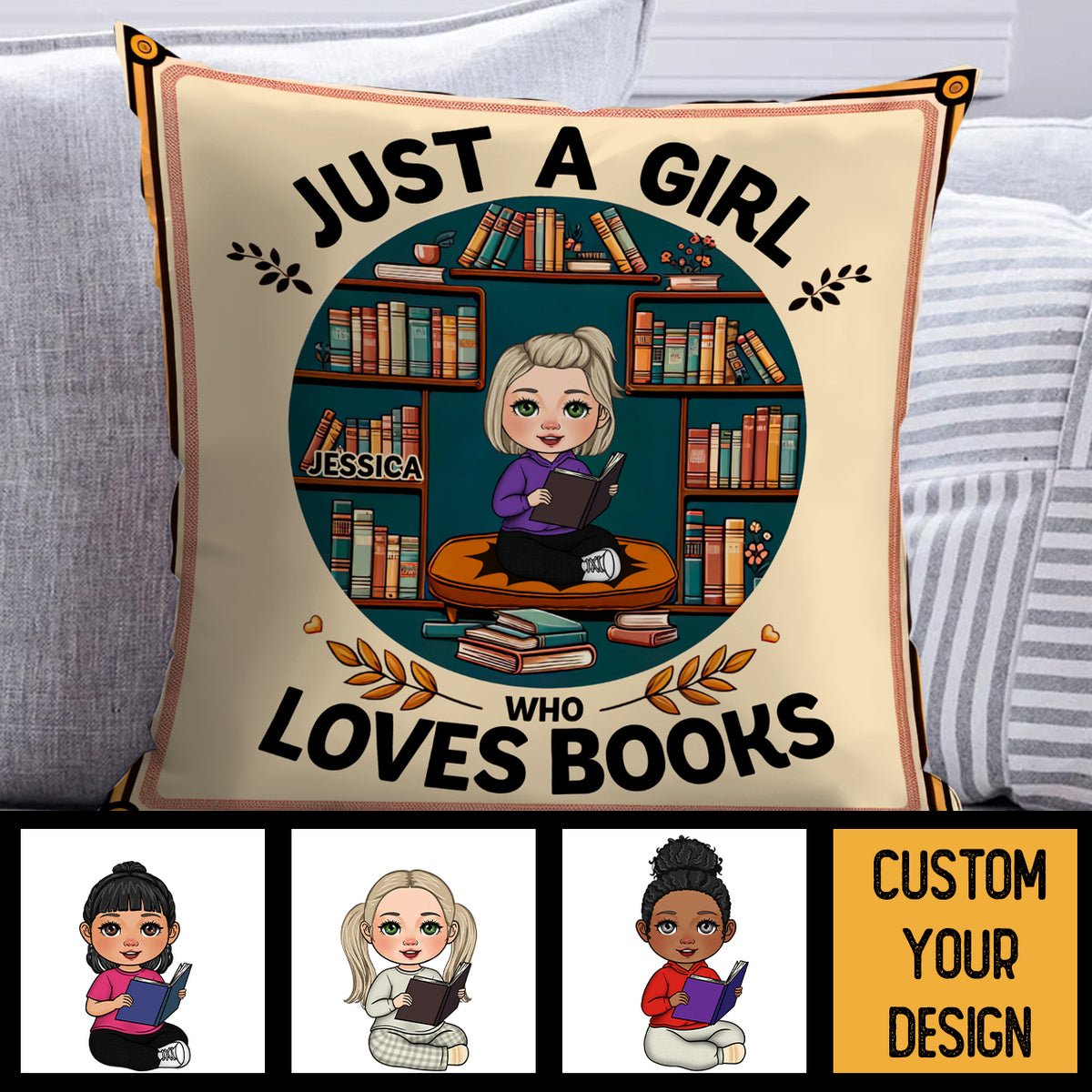 Just A Girl Who Loves Books - Personalized Pillow - Best Gift For Christmas, For Birthday - Giftago
