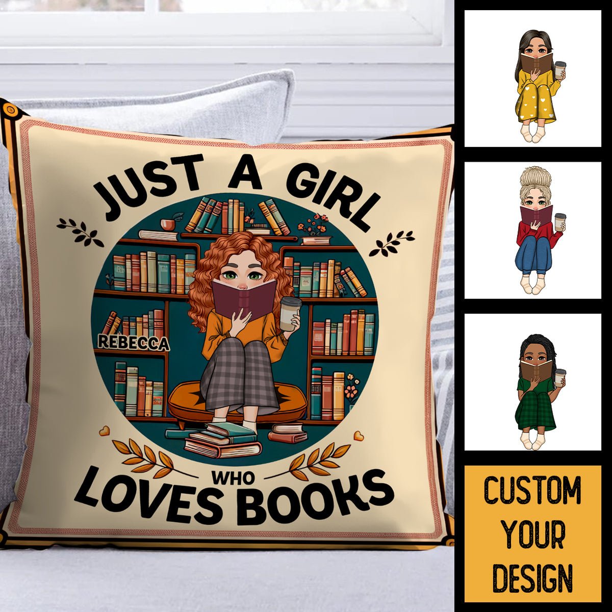 Just A Girl Who Loves Books - Personalized Pillow - Best Gift For Christmas, For Birthday - Giftago