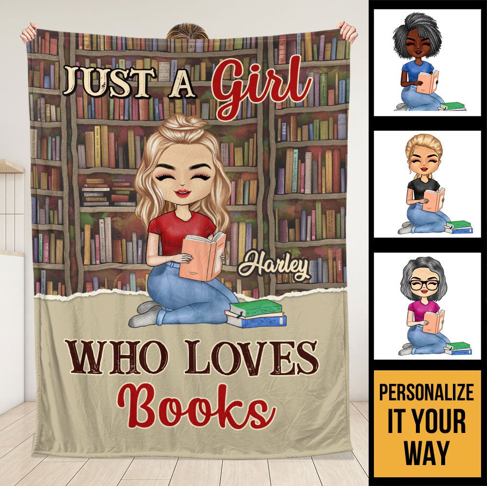 Just A Girl Who Loves Reading - Personalized Blanket