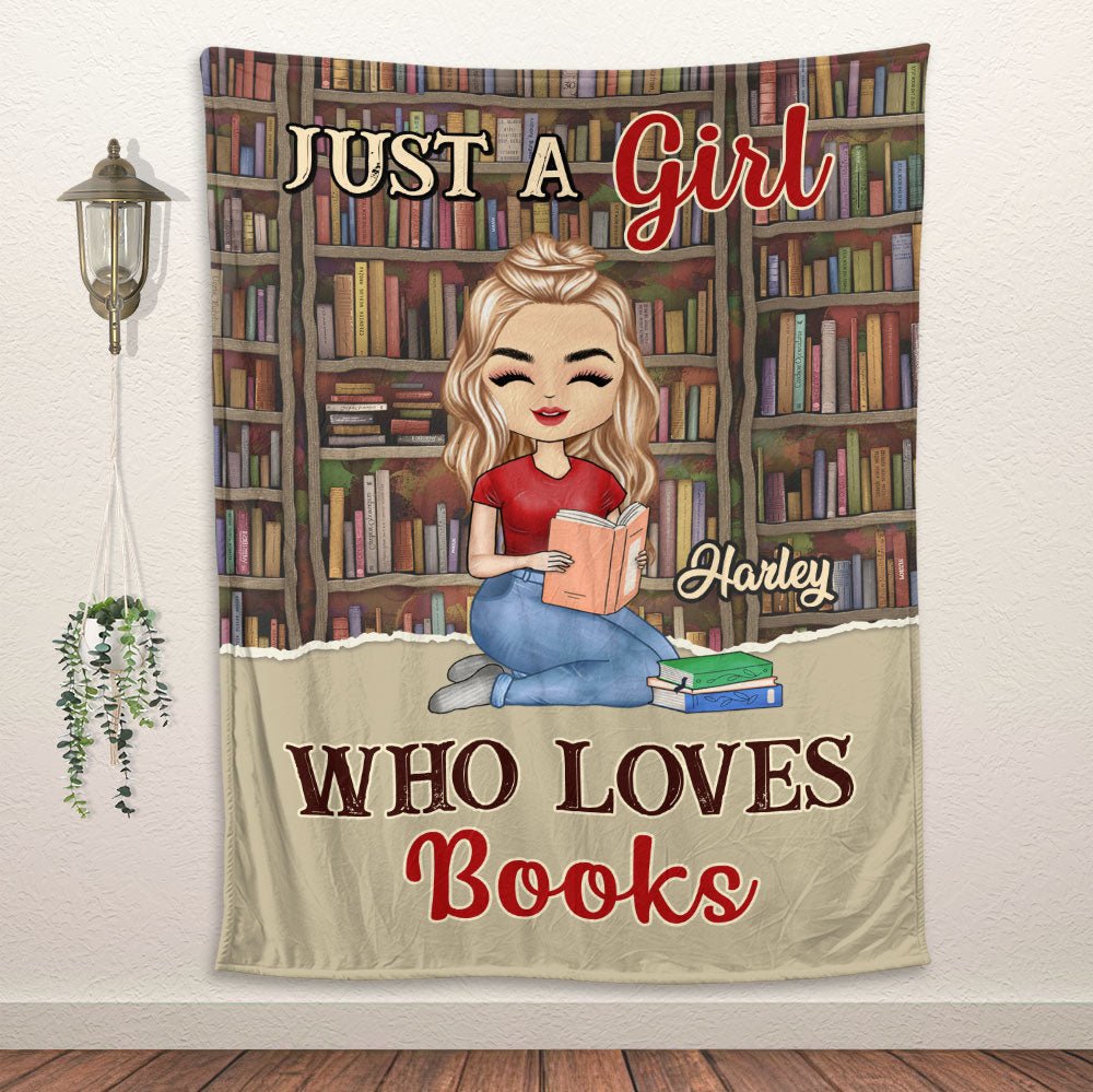 Just A Girl Who Loves Reading - Personalized Blanket