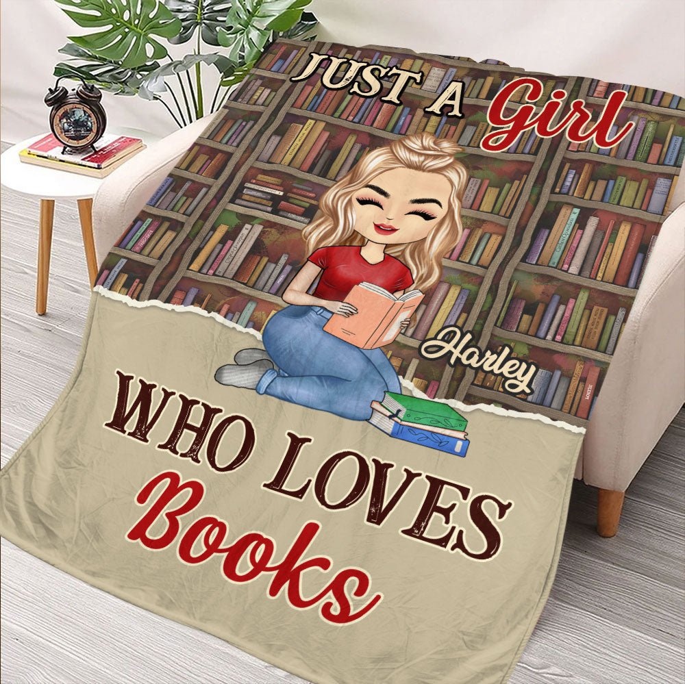 Just A Girl Who Loves Reading - Personalized Blanket