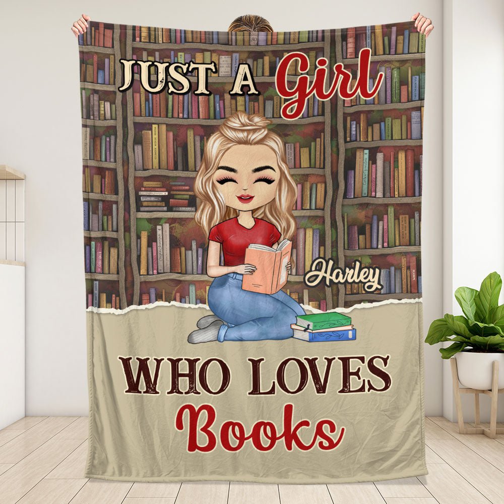 Just A Girl Who Loves Reading - Personalized Blanket