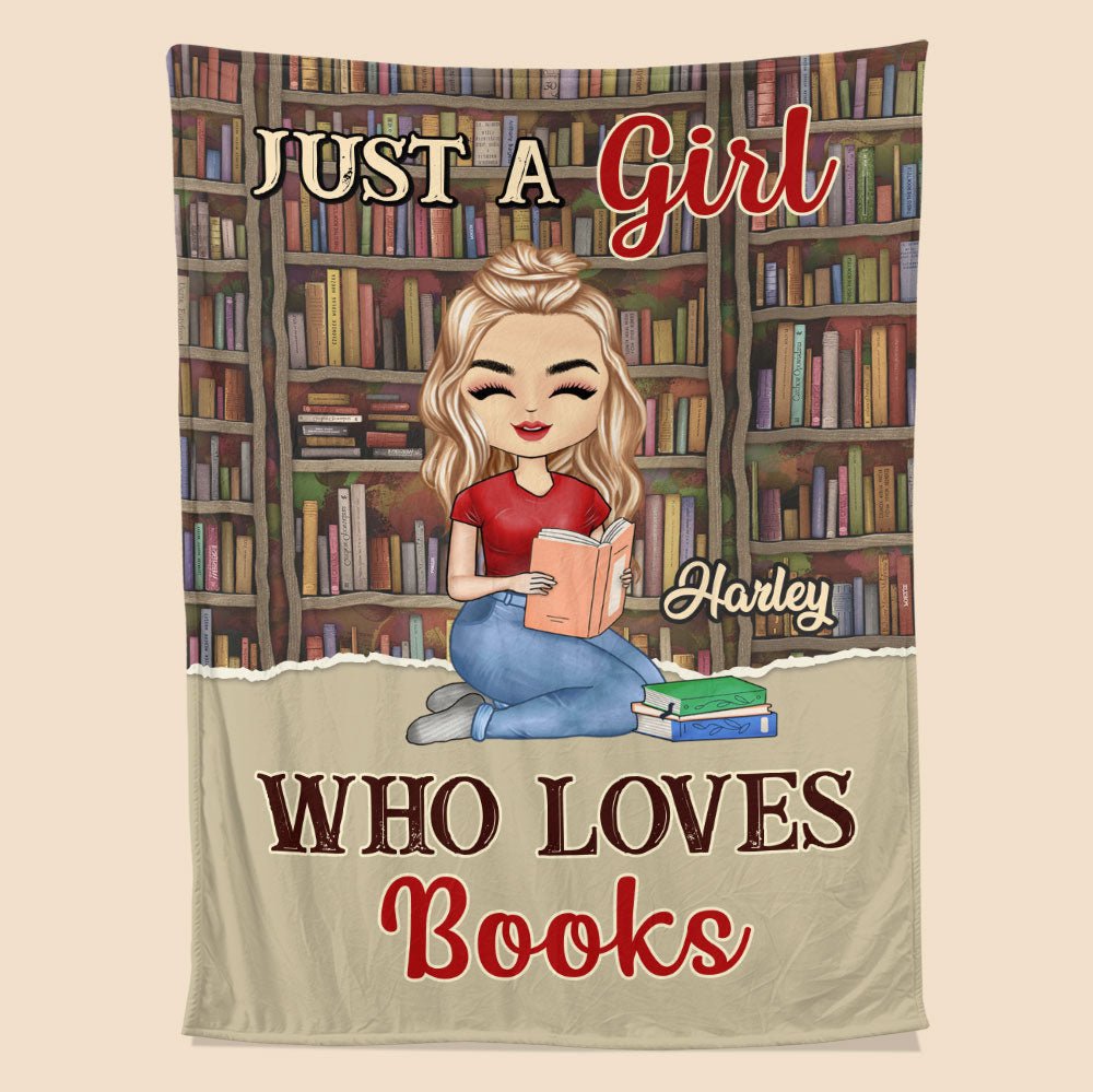 Just A Girl Who Loves Reading - Personalized Blanket