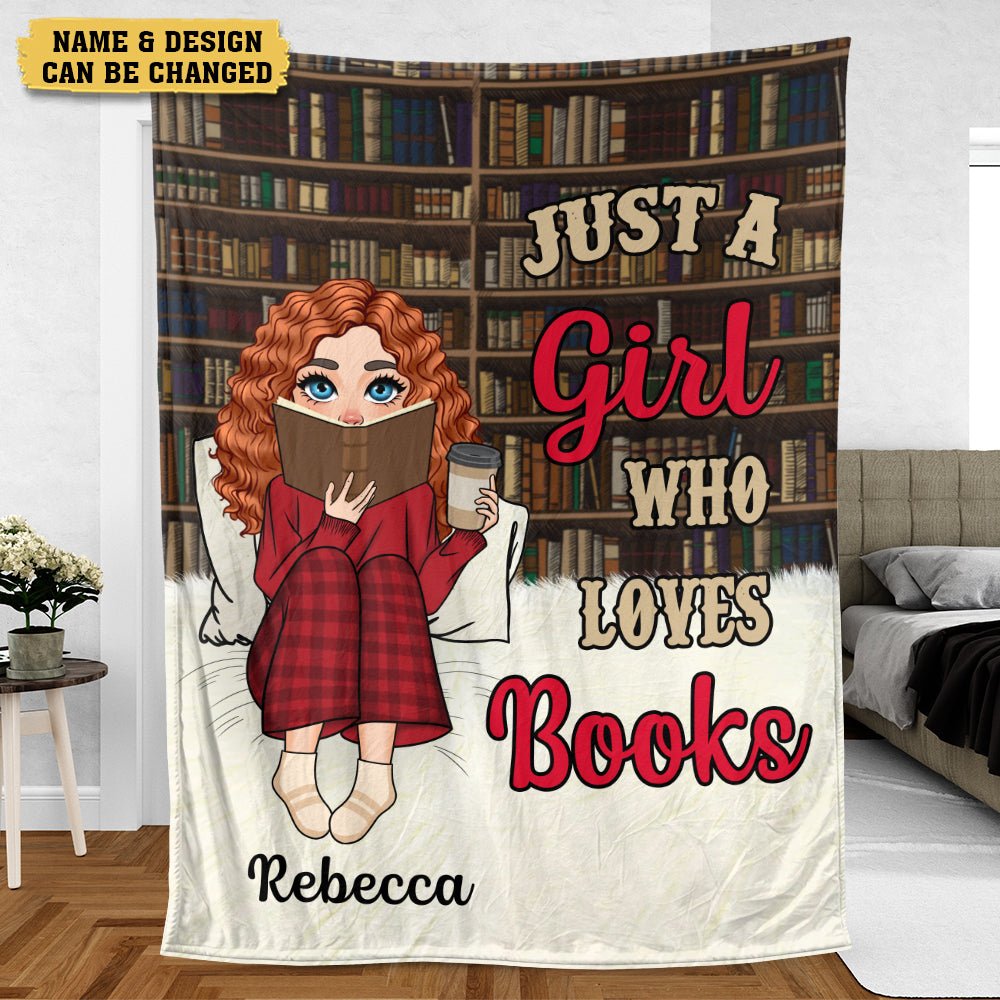 Just A Girl/Boy Who Loves Books - Personalized Blanket - Thoughtful Gift For Birthday - Giftago
