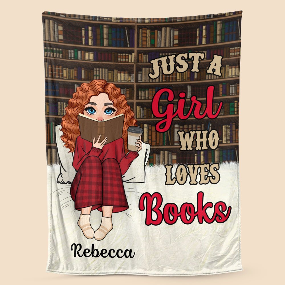 Just A Girl/Boy Who Loves Books - Personalized Blanket - Thoughtful Gift For Birthday - Giftago