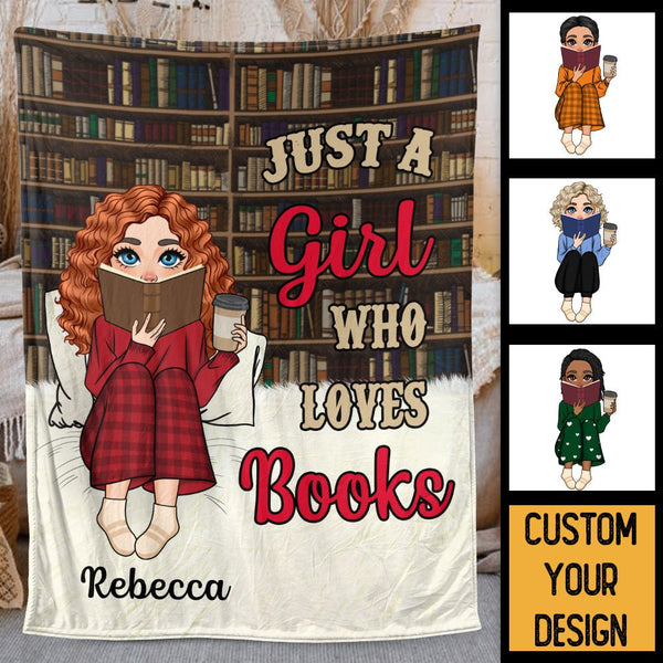 Just A Girl/Boy Who Loves Books - Personalized Blanket - Thoughtful Gift For Birthday - Giftago