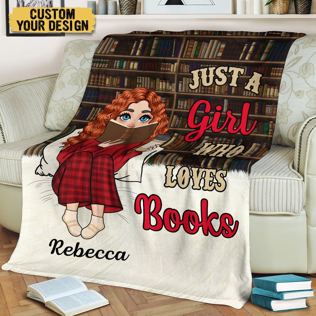 Just A Girl/Boy Who Loves Books - Personalized Blanket - Thoughtful Gift For Birthday - Giftago