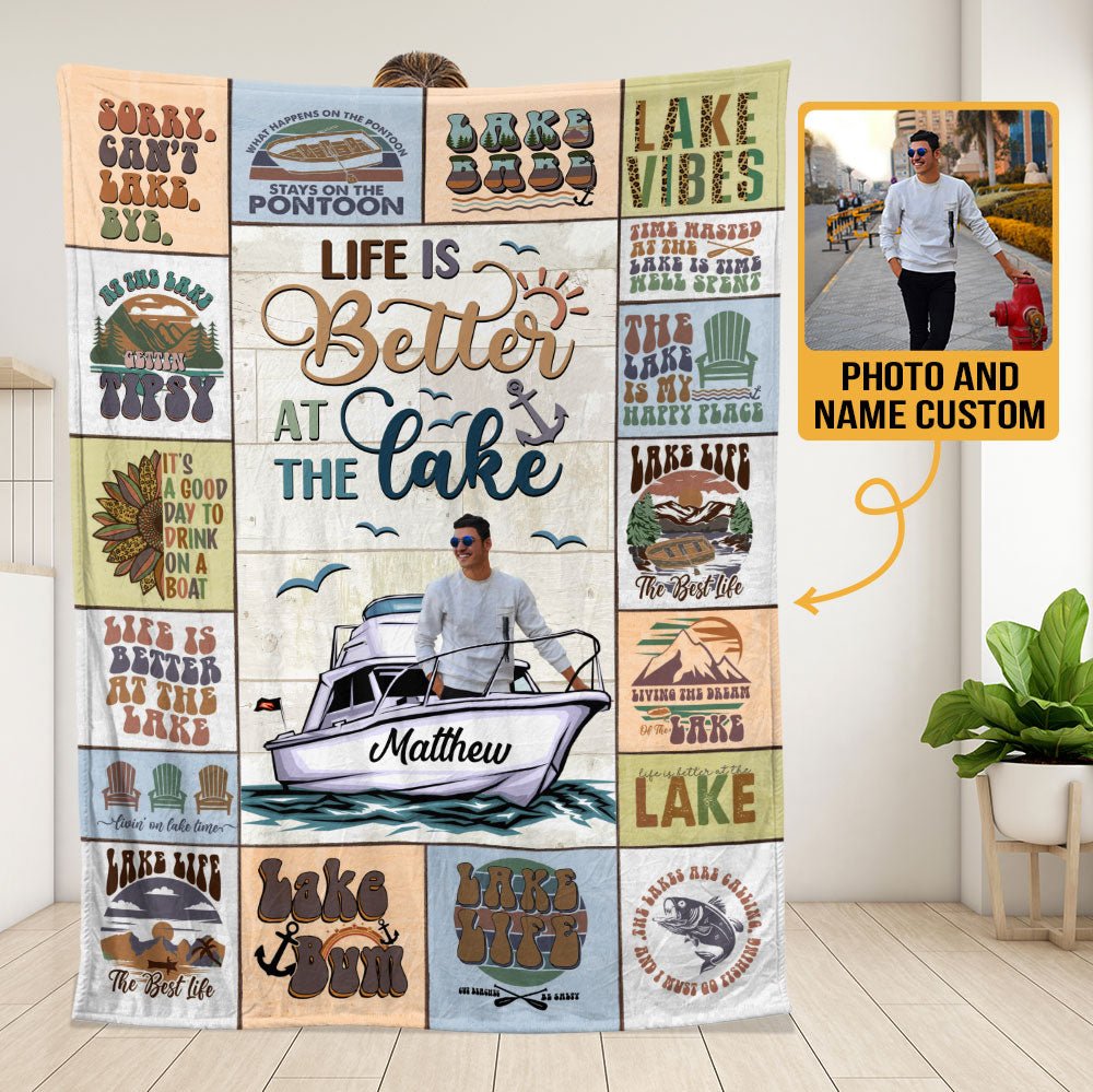 Lake Life Lake Vibes Blanket - Personalized Blanket