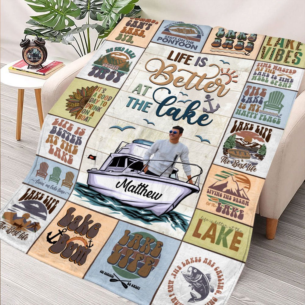Lake Life Lake Vibes Blanket - Personalized Blanket