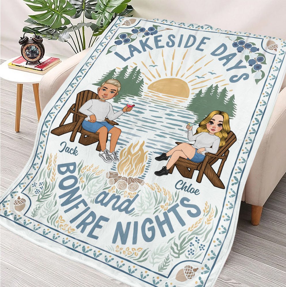 Lakeside Days And Bonfire Nights - Personalized Blanket
