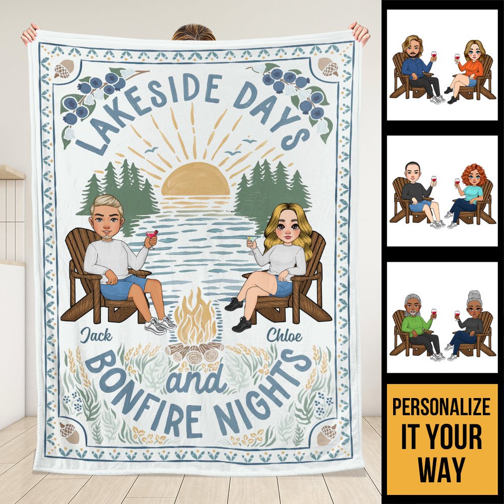 Lakeside Days And Bonfire Nights - Personalized Blanket