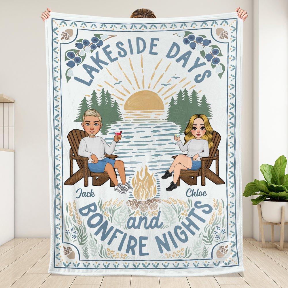 Lakeside Days And Bonfire Nights - Personalized Blanket