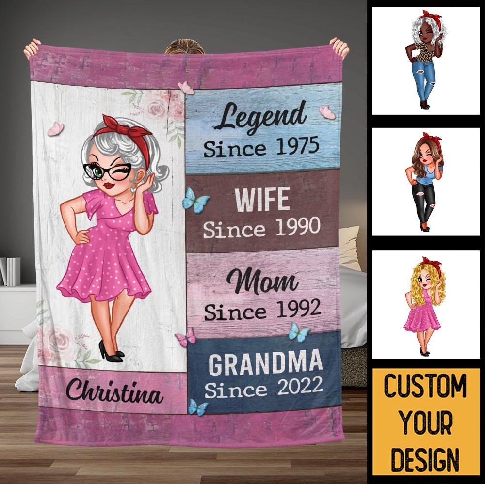 Legend Wife Mom Grandma - Personalized Blanket - Best Gift For Mother, For Grandma - Giftago