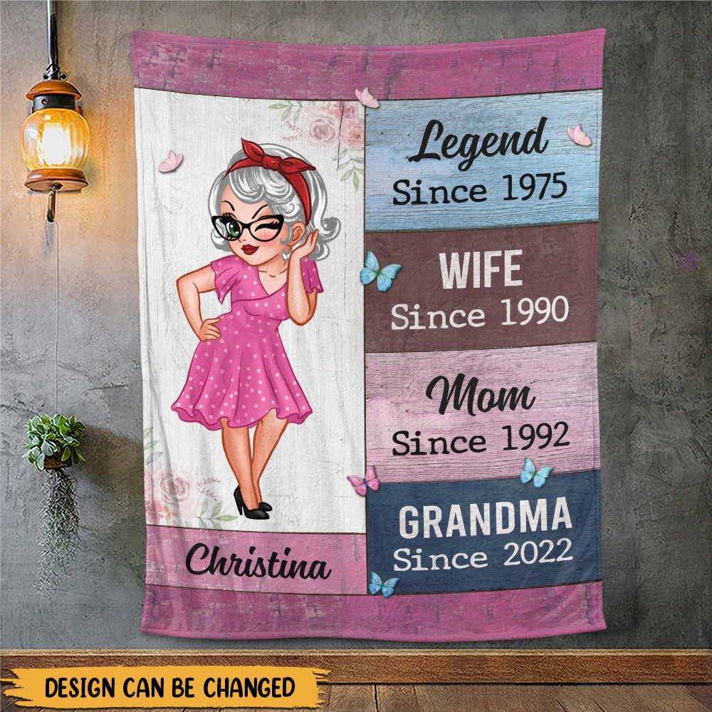 Legend Wife Mom Grandma - Personalized Blanket - Best Gift For Mother, For Grandma - Giftago