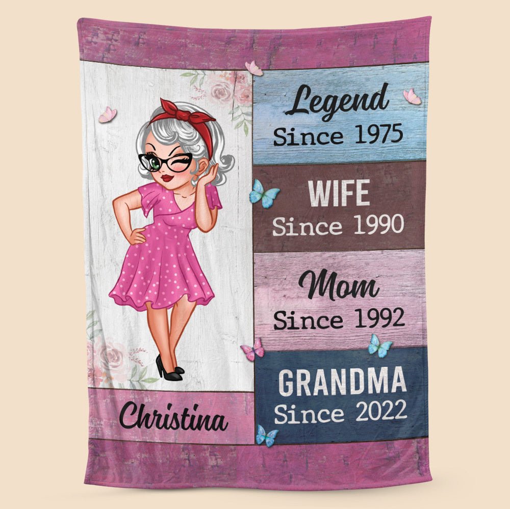 Legend Wife Mom Grandma - Personalized Blanket - Best Gift For Mother, For Grandma - Giftago