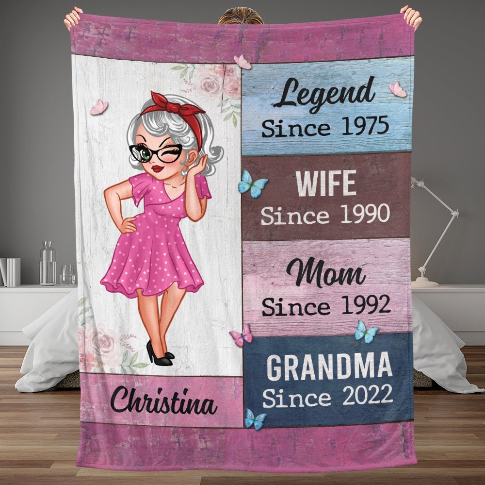Legend Wife Mom Grandma - Personalized Blanket - Best Gift For Mother, For Grandma - Giftago