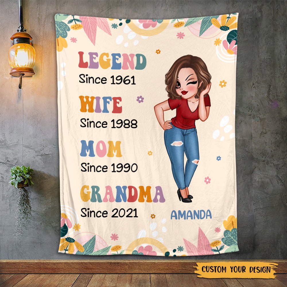 Legend Wife Mom Grandma - Personalized Blanket - Best Gift For Mother's Day - Giftago