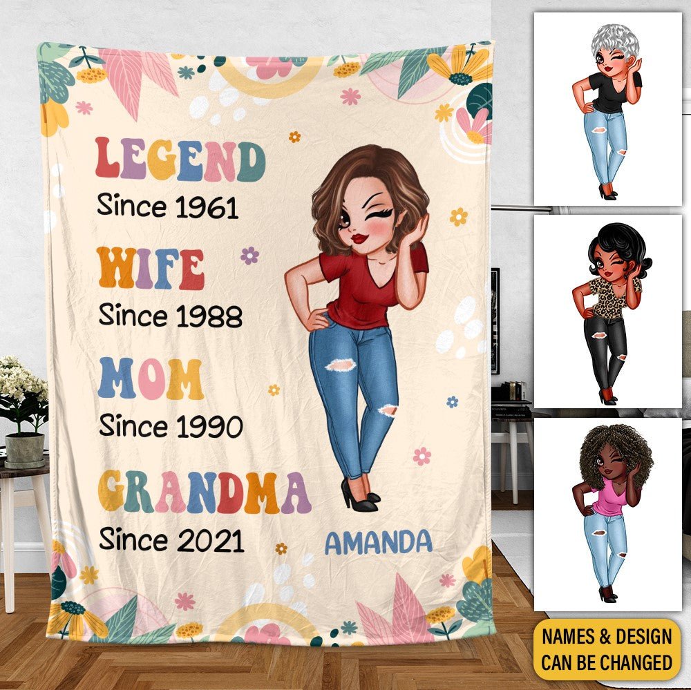 Legend Wife Mom Grandma - Personalized Blanket - Best Gift For Mother's Day - Giftago