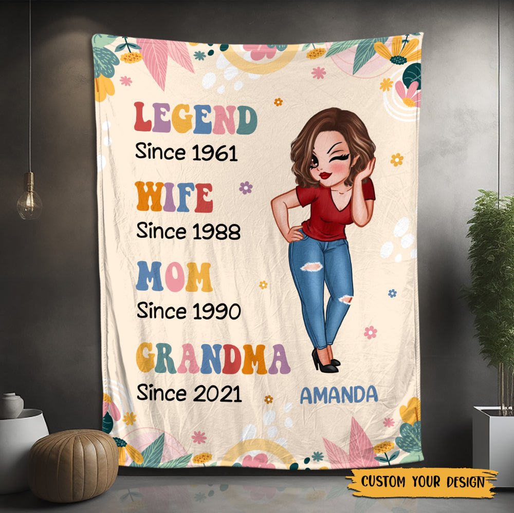 Legend Wife Mom Grandma - Personalized Blanket - Best Gift For Mother's Day - Giftago