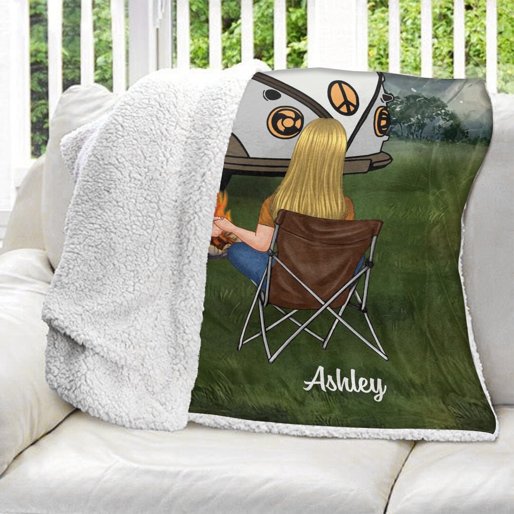 Life Is Better Around The Campfire Blanket - Personalized Blanket - Giftago