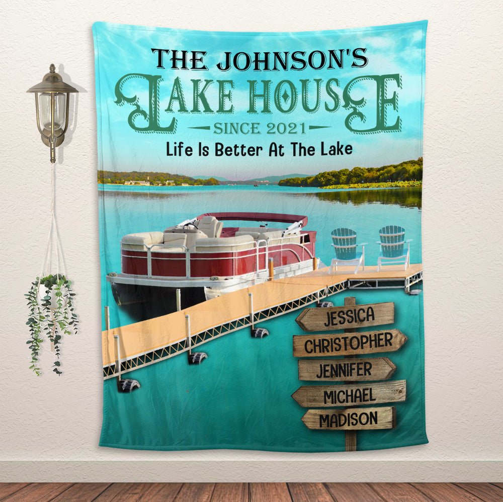 Life Is Better At The Lake - Personalized Blanket