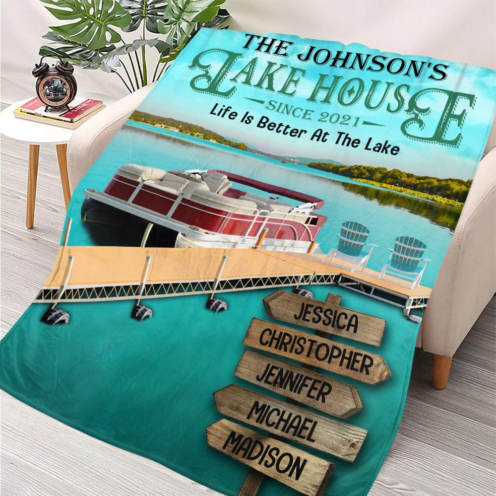 Life Is Better At The Lake - Personalized Blanket