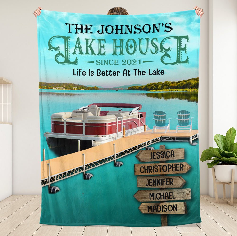 Life Is Better At The Lake - Personalized Blanket
