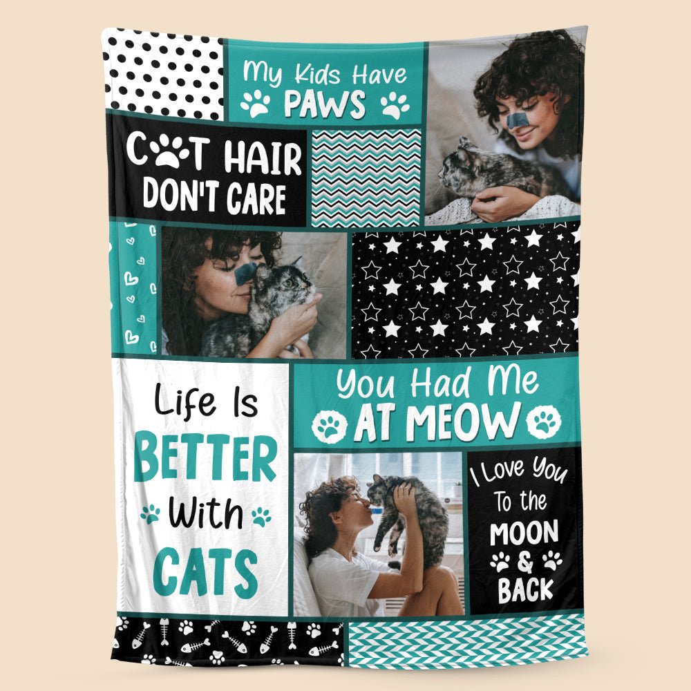 Life Is Better With Cats - Personalized Blanket - Best Gift For Mother, For Grandma - Giftago