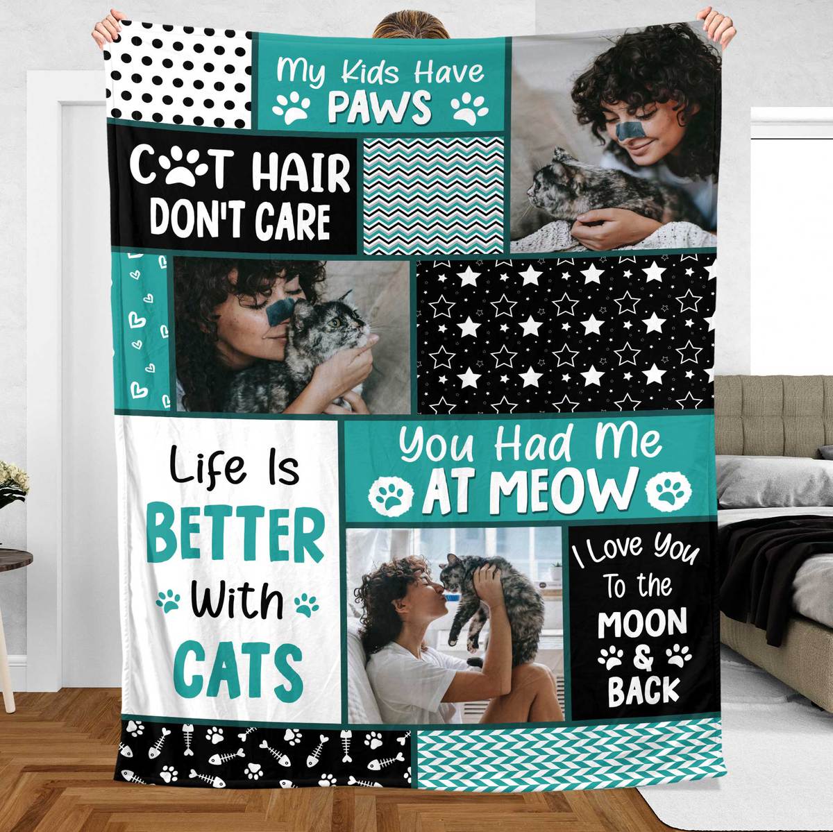 Life Is Better With Cats - Personalized Blanket - Best Gift For Mother, For Grandma - Giftago