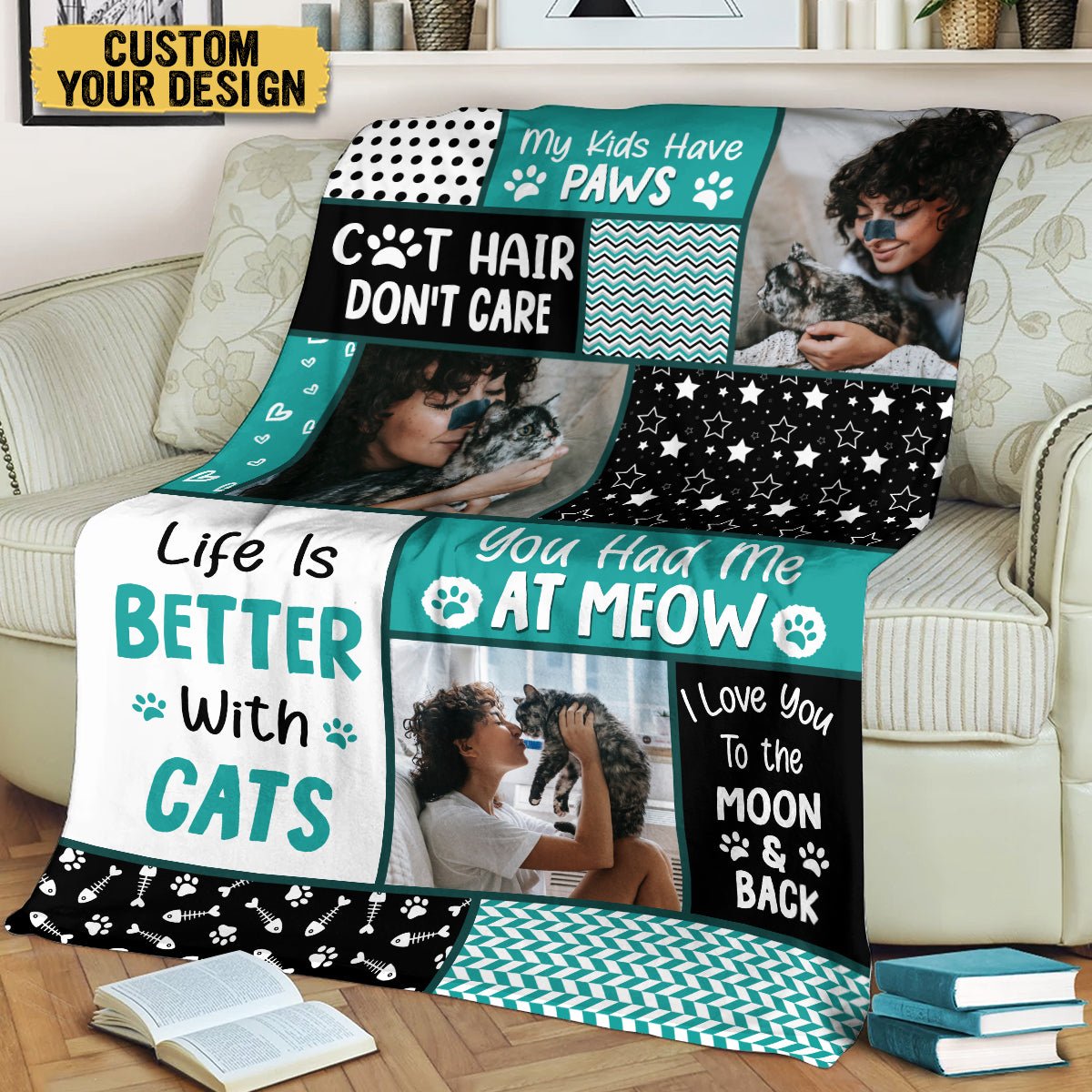 Life Is Better With Cats - Personalized Blanket - Best Gift For Mother, For Grandma - Giftago