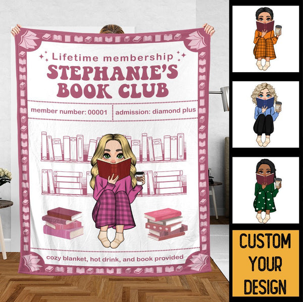 Lifetime Membership Book Club - Personalized Blanket - Thoughtful Gift For Birthday - Giftago