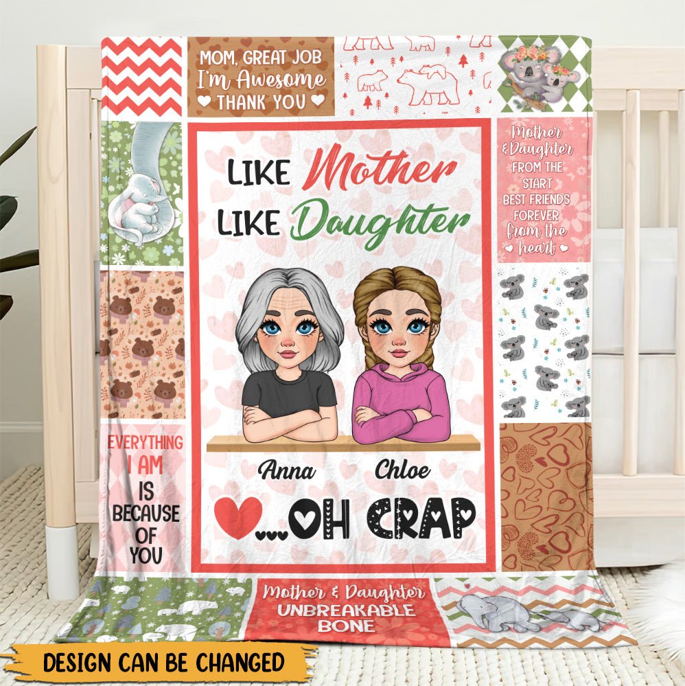 Like Mother Like Daughter - Personalized Blanket - Best Gift For Mother - Giftago