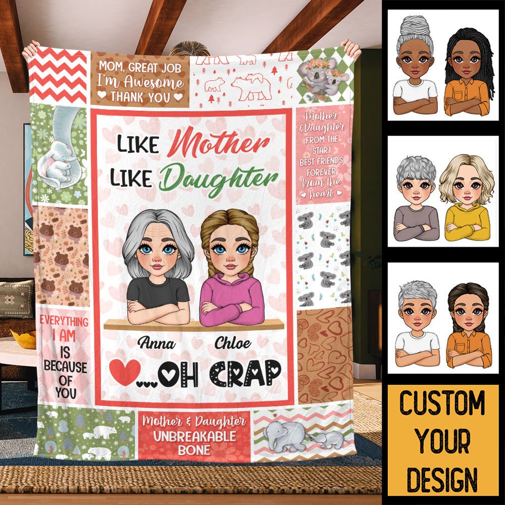 Like Mother Like Daughter - Personalized Blanket - Best Gift For Mother - Giftago