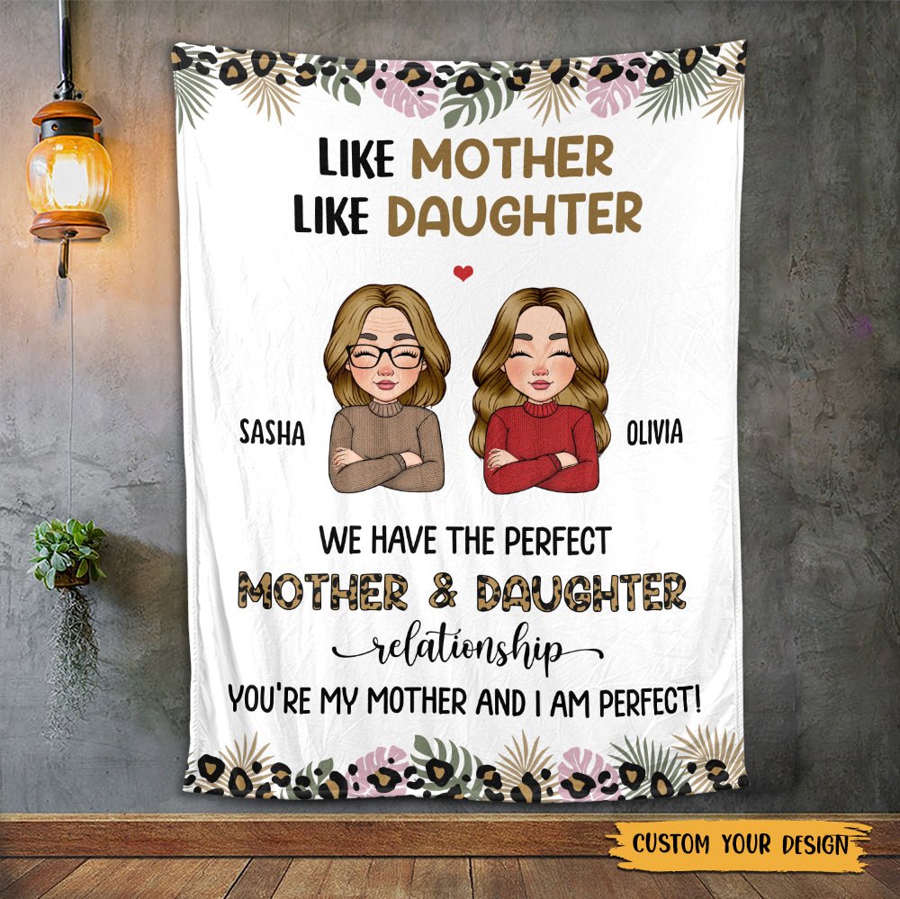 Like Mother Like Daughter - Personalized Blanket - Best Gift For Mother, For Grandma - Giftago