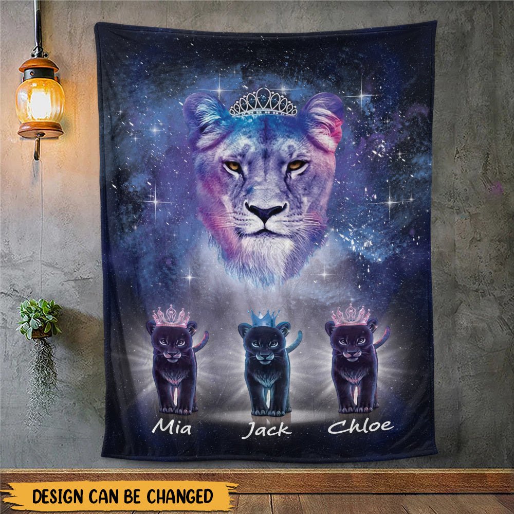 Lion Mom - Personalized Blanket - Best Gift For Mother - Giftago