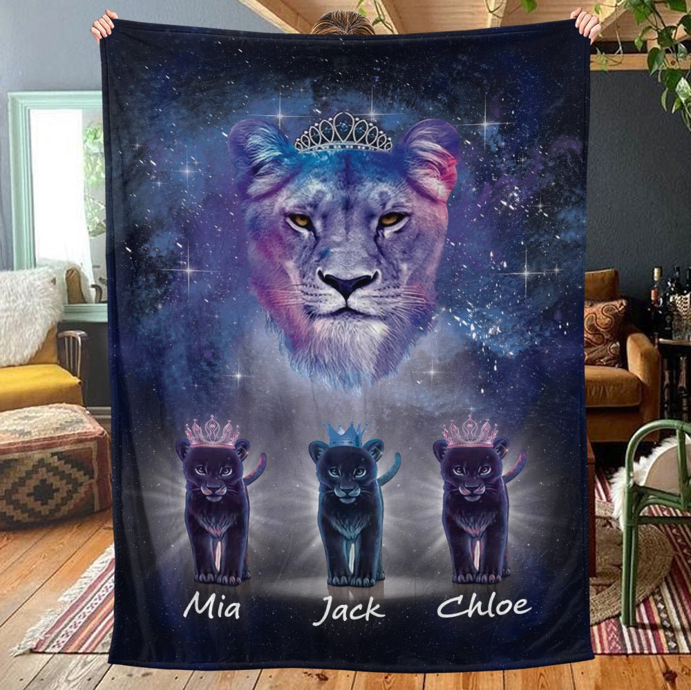 Lion Mom - Personalized Blanket - Best Gift For Mother - Giftago