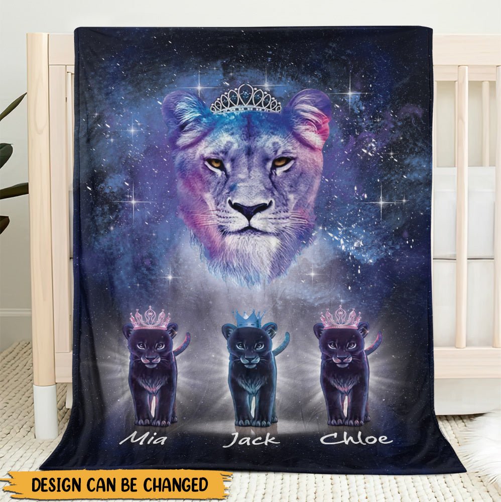 Lion Mom - Personalized Blanket - Best Gift For Mother - Giftago