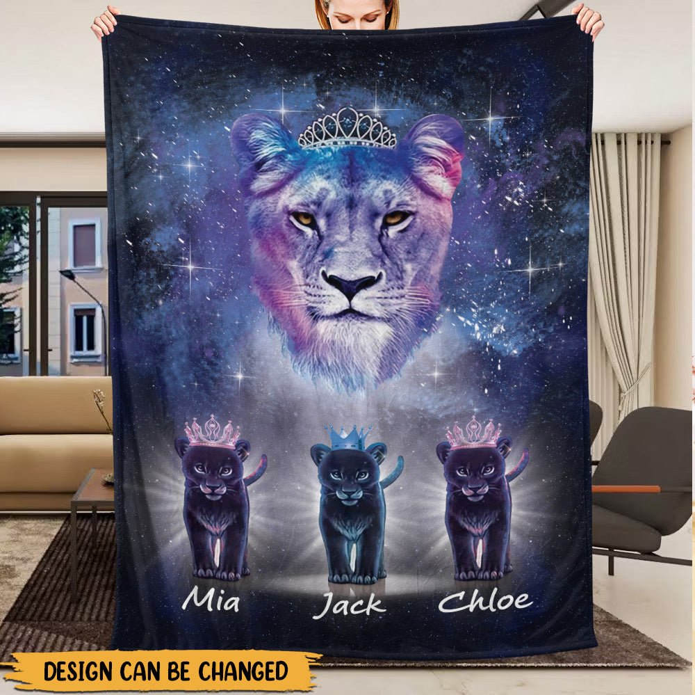 Lion Mom - Personalized Blanket - Best Gift For Mother - Giftago