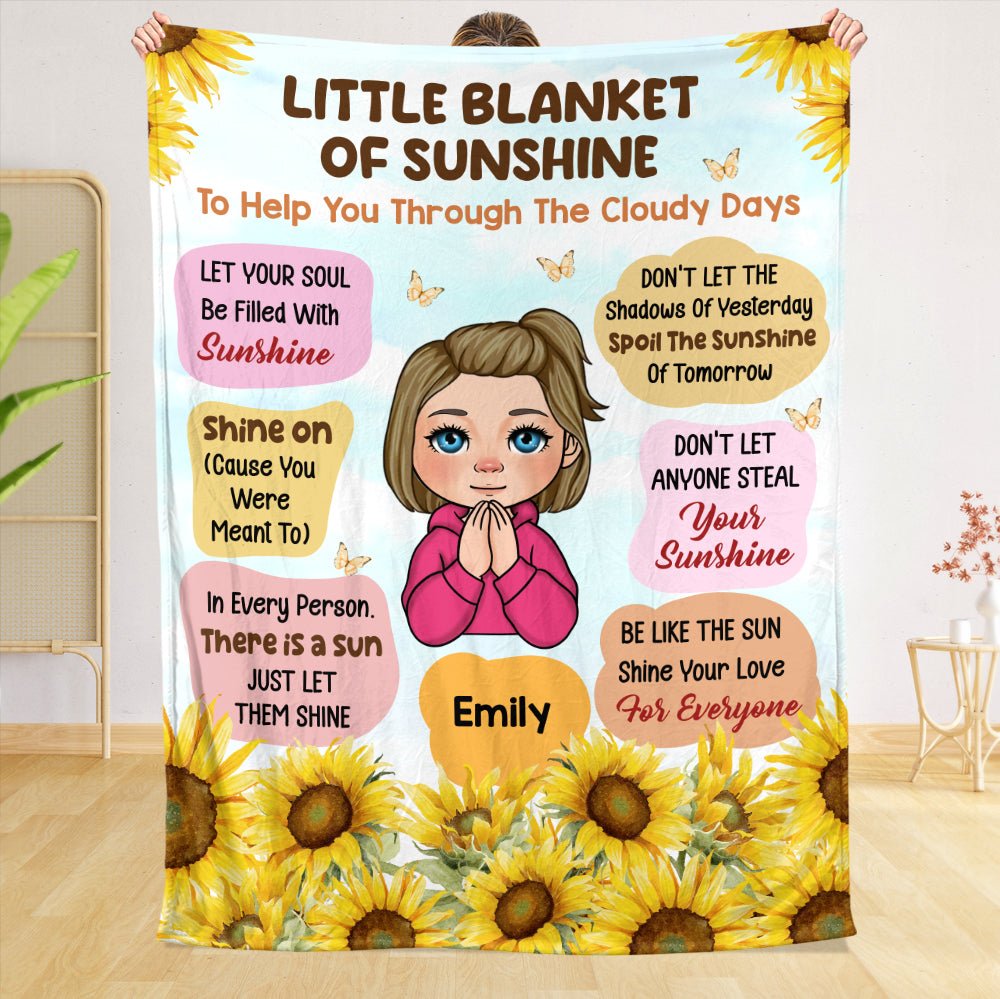 Little Blanket Of Sunshine - Personalized Blanket - Best Gift For Daughter, Granddaughter - Giftago