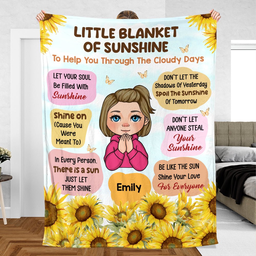 Little Blanket Of Sunshine - Personalized Blanket - Best Gift For Daughter, Granddaughter - Giftago