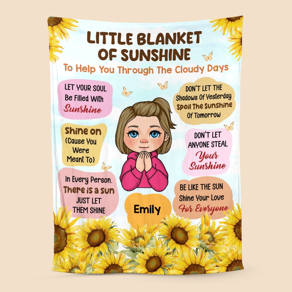 Little Blanket Of Sunshine - Personalized Blanket - Best Gift For Daughter, Granddaughter - Giftago