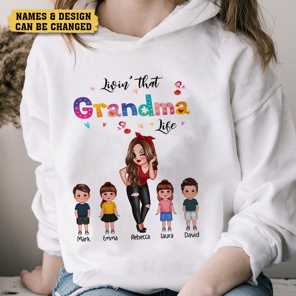 Living That Grandma Life - Personalized T-Shirt/ Hoodie - Best Gift For Mother, Grandma - Giftago