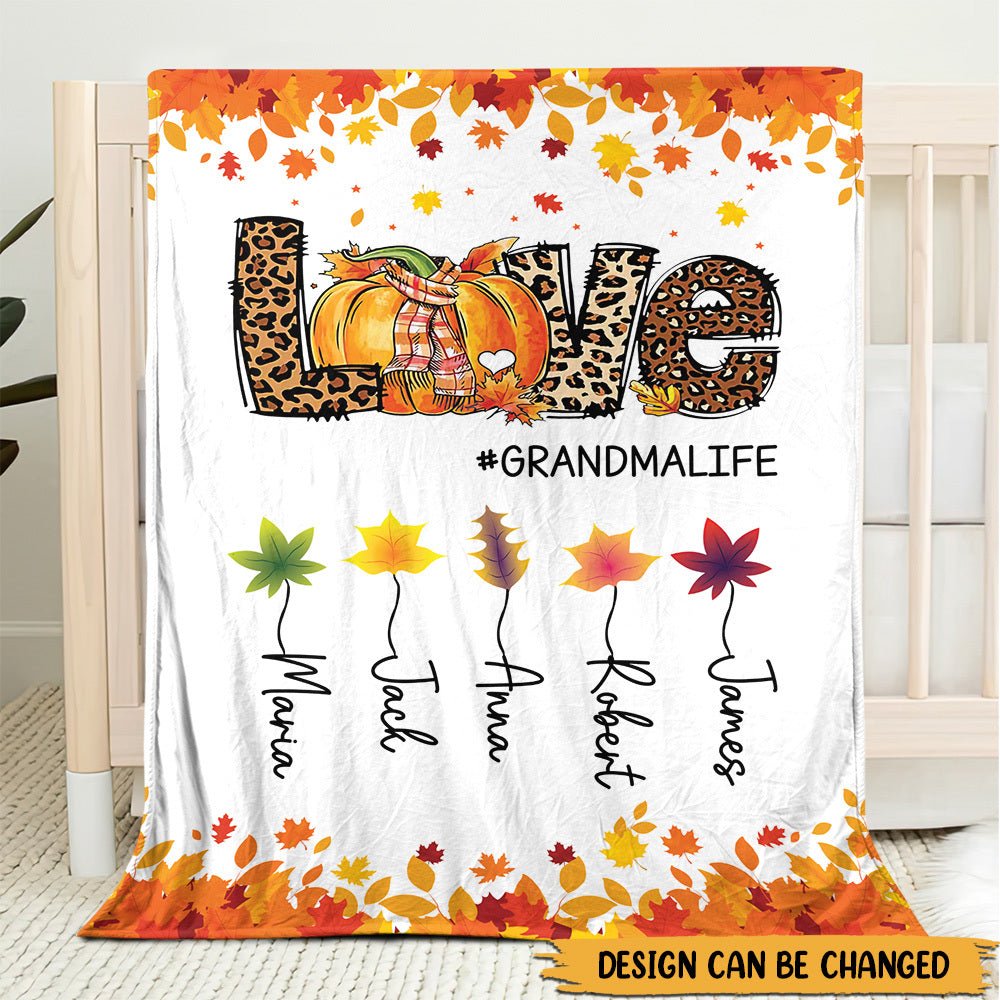 Love Grandmalife - Personalized Blanket - Best Gift For Family, For Autumn - Giftago