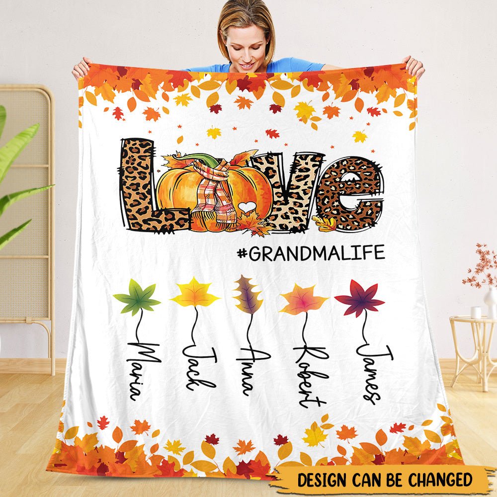 Love Grandmalife - Personalized Blanket - Best Gift For Family, For Autumn - Giftago